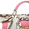 Fashion Scarfed & Magnet Snap 2 In 1 Crossbody-Satchel Bag