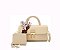 2 in 1 Fashion Colorblock Twist Lock Flap Satchel with Wallet