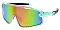 Pack of 12   Paint Splatter Polycarbonate Shield Sunglasses