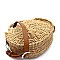 2-Way Bohemian Straw Round Medium Satchel