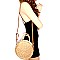 2-Way Bohemian Straw Round Medium Satchel