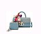 2 in 1 Fashion Colorblock Twist Lock Flap Satchel with Wallet