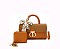 2 in 1 Fashion Colorblock Twist Lock Flap Satchel with Wallet