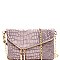 ASYMMETRICAL CROCODILE PRINT FLAP CLUTCH