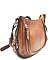 Dual zippered Saddle Crossbody Bag