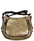 Dual zippered Saddle Crossbody Bag