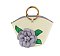 3D Flower Bamboo Round Handle Satchel