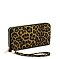 Leopard Zipper Around Wallet Wristlet