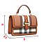 2 in 1 Plaid Top Handle Monogram Satchel Set