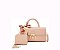 2 in 1 Fashion Colorblock Twist Lock Flap Satchel with Wallet