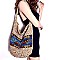 S0327-LP Paisley Aztec Print Canvas Bohemian Slouchy Hobo