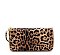 Leopard Zipper Around Wallet Wristlet