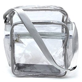 Trendy  Visible Clear MULTI COMPARTMENT Crossbody Bag