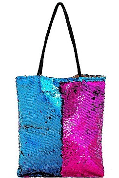 SOFT COLOR CHANGING SEQUIN TOTE BAG